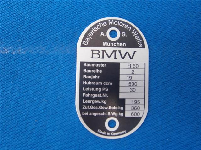  Typenschild R60/2  V  