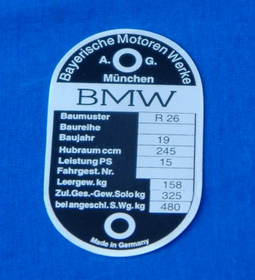 Typenschild R26  V